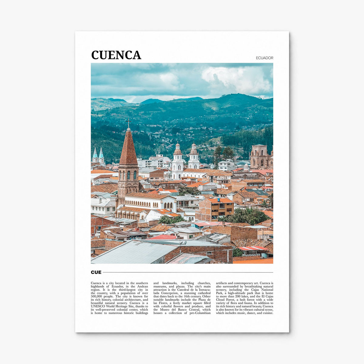 Cuenca, Ecuador Travel Poster, print only (unframed)