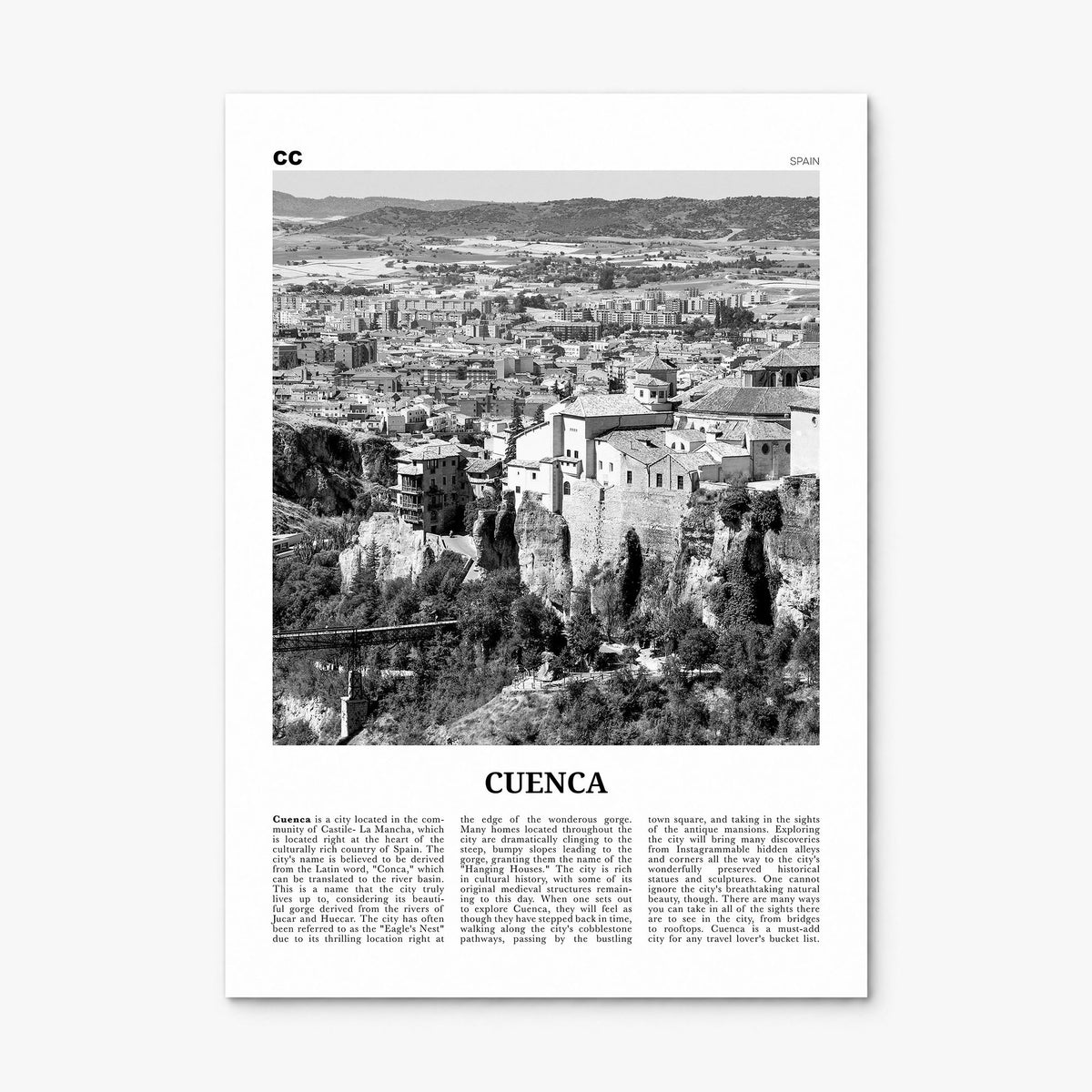 Cuenca, Spain Newspaper Poster, print only (unframed)