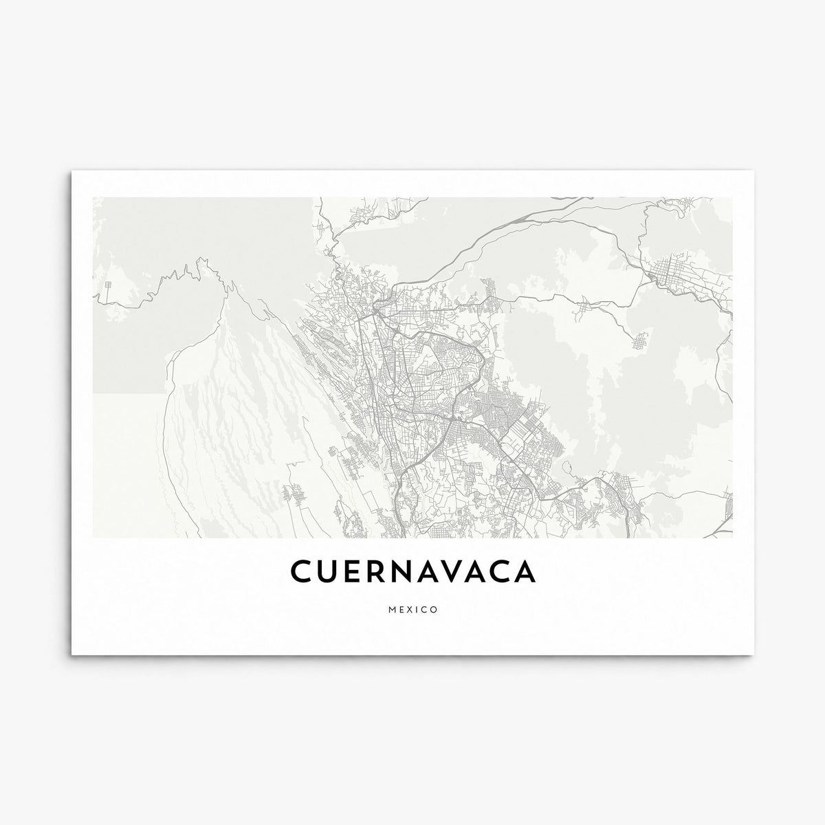 Cuernavaca Map Poster, print only (unframed)