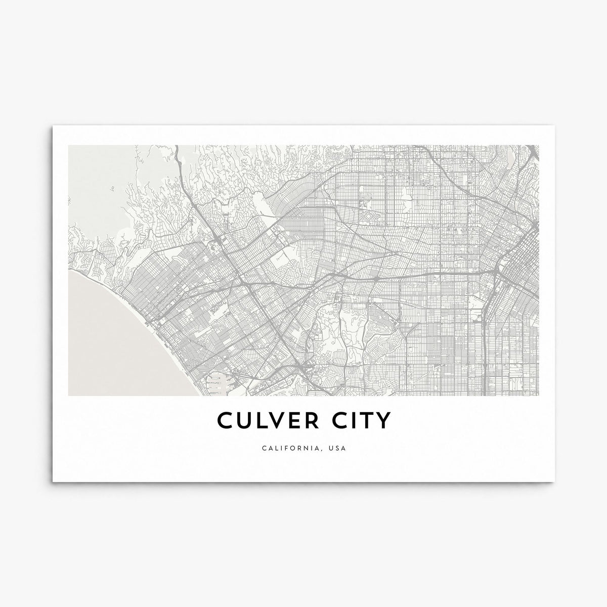 Culver City Map Poster, print only (unframed)