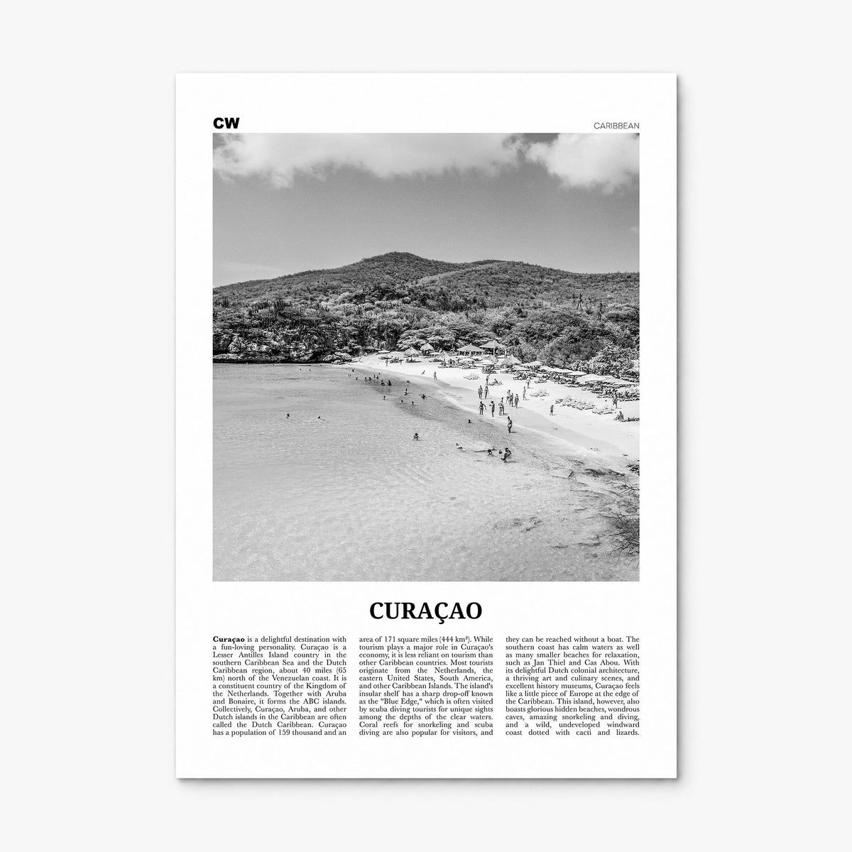 Curaçao Newspaper Poster, print only (unframed)