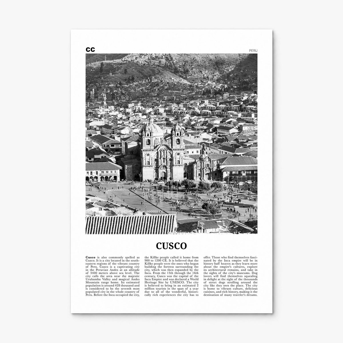 Cusco Newspaper Poster, print only (unframed)