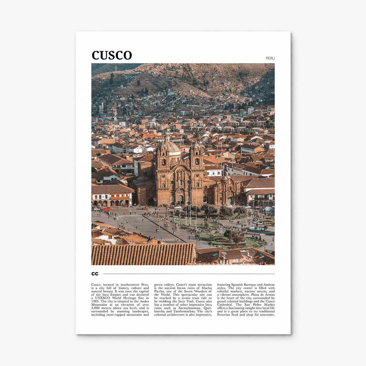 Cusco Travel Poster, print only (unframed)