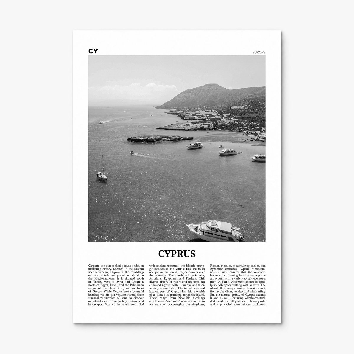 Cyprus Newspaper Poster, print only (unframed)