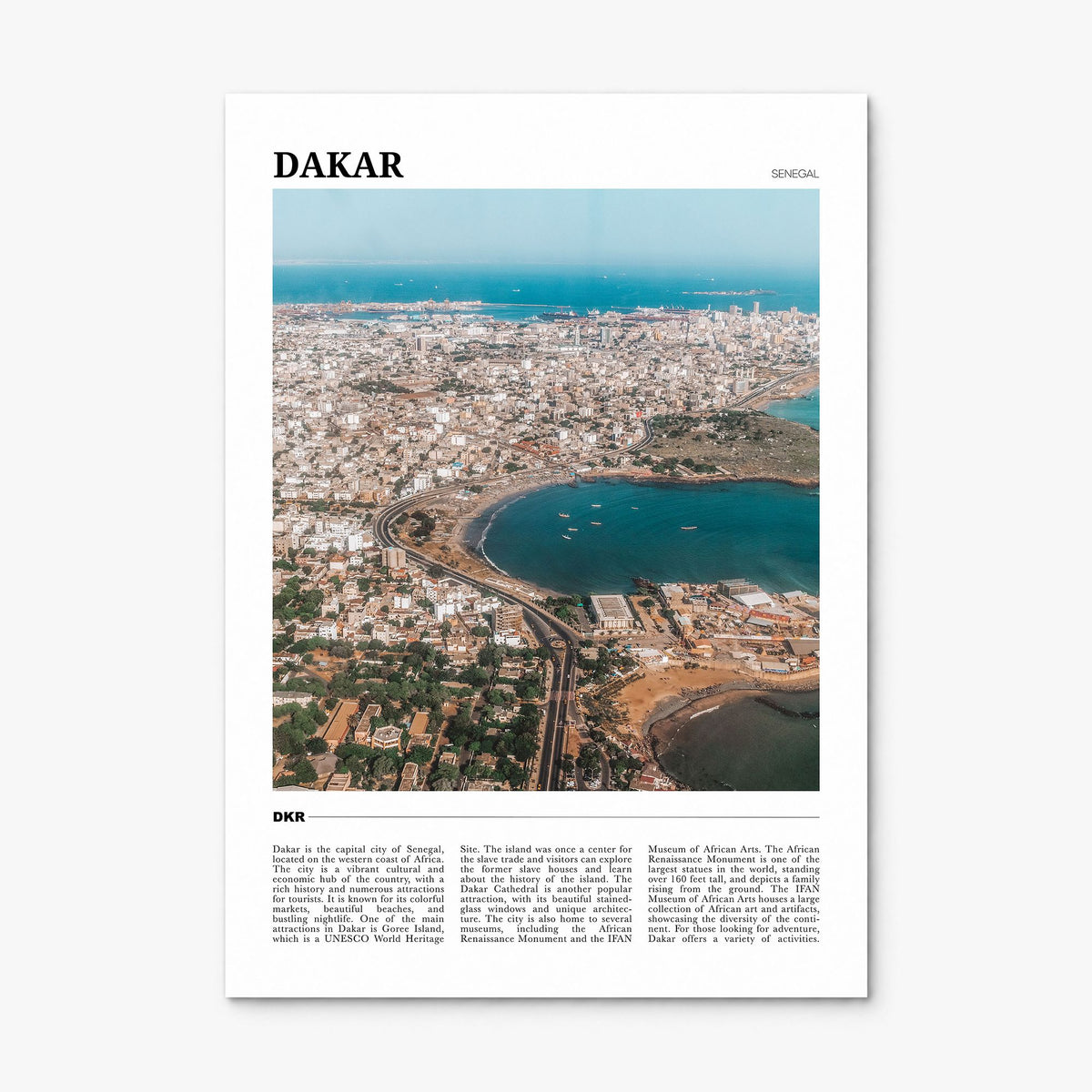 Dakar Travel Poster, print only (unframed)