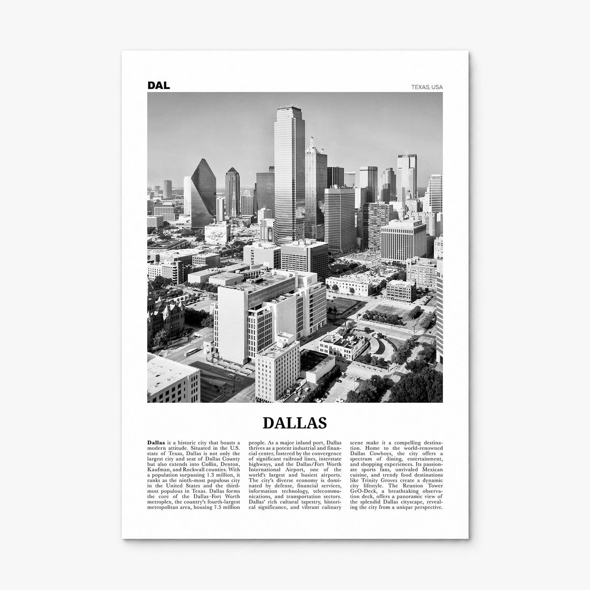 Dallas Newspaper No 2 Poster, print only (unframed)