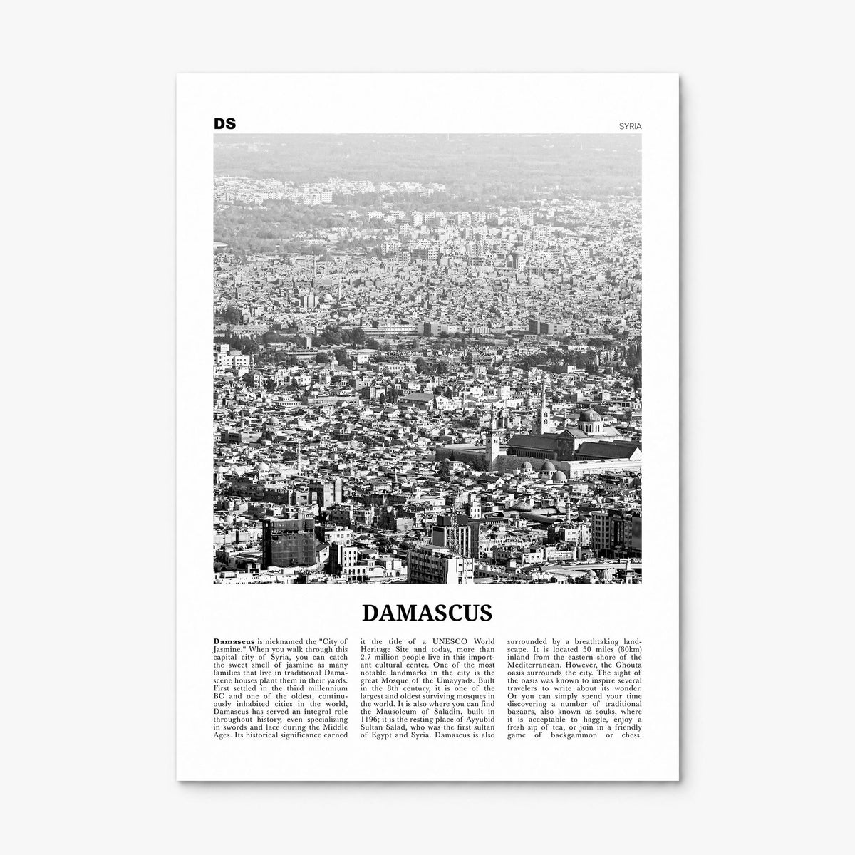 Damascus Newspaper Poster, print only (unframed)