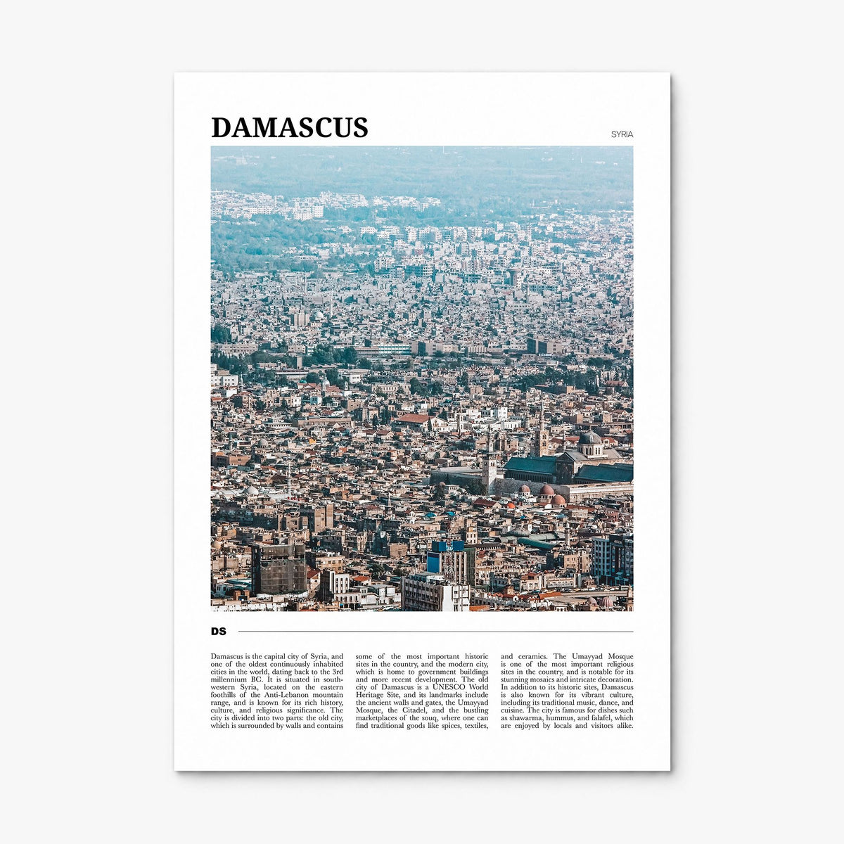 Damascus Travel Poster, print only (unframed)