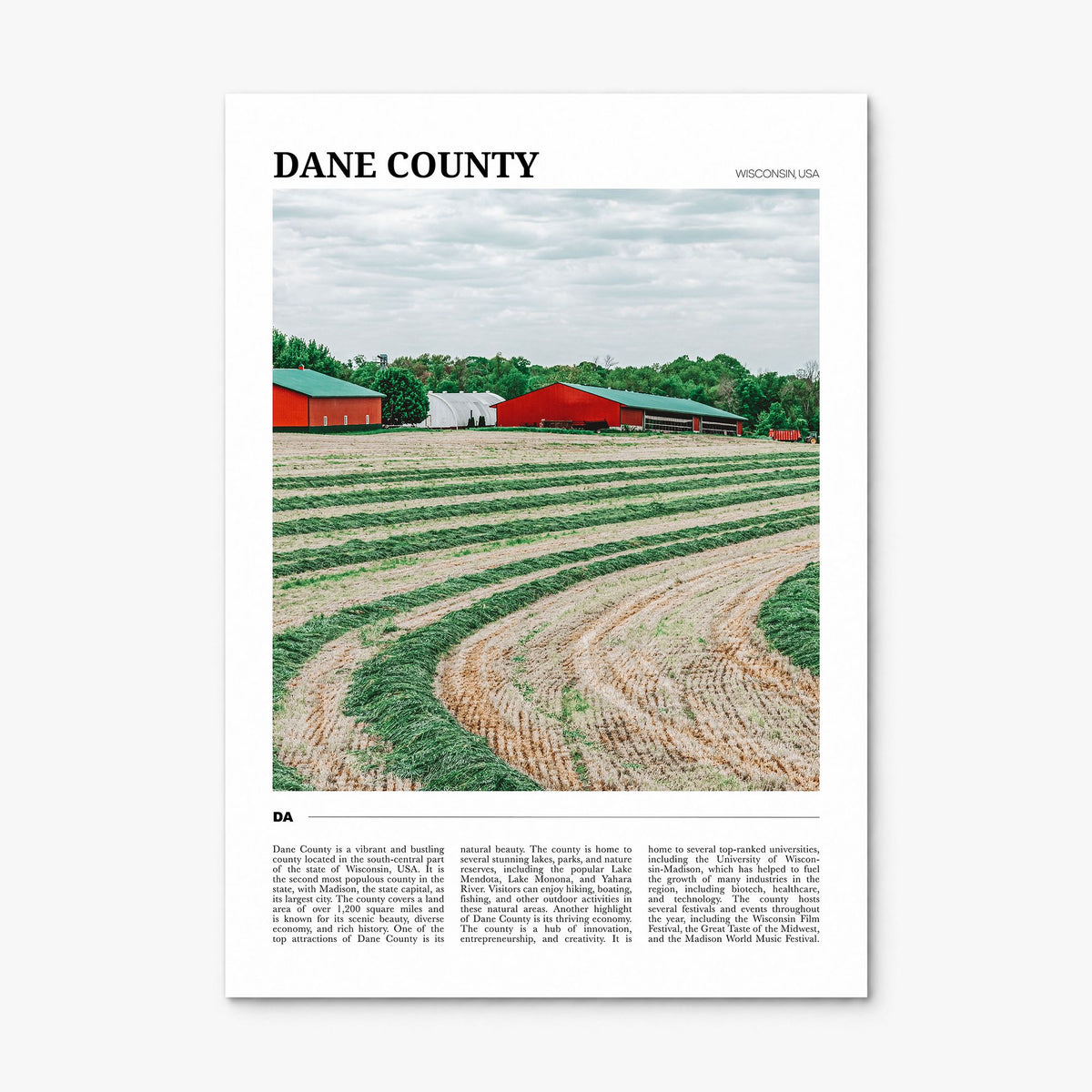 Dane County Travel Poster, print only (unframed)
