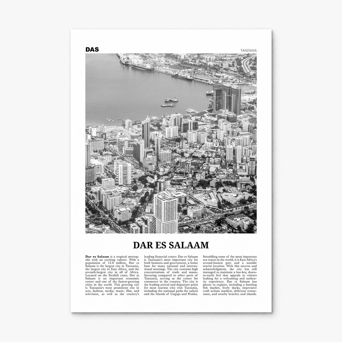 Dar es Salaam Newspaper Poster, print only (unframed)