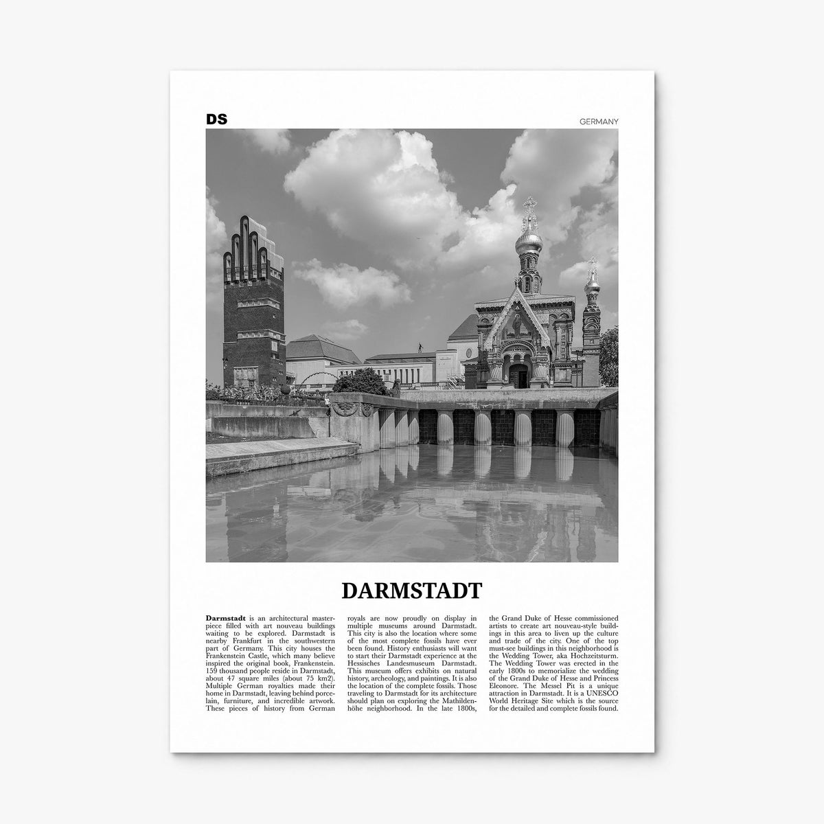 Darmstadt Newspaper Poster, print only (unframed)