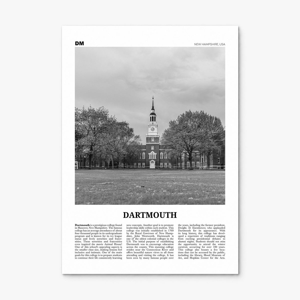 Dartmouth Newspaper Poster, print only (unframed)