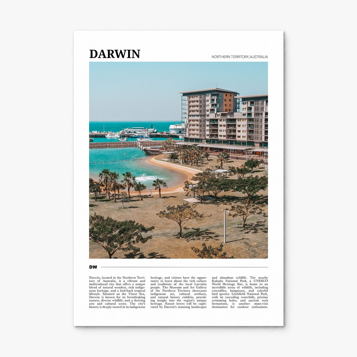 Darwin Travel Poster, print only (unframed)