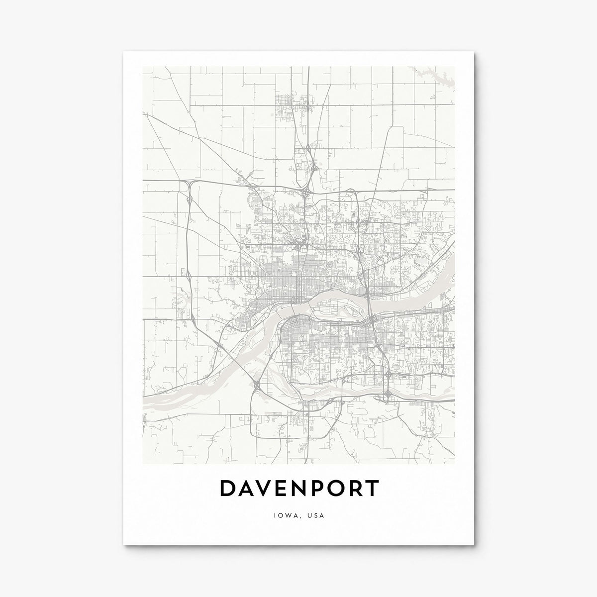 Davenport Map Poster, print only (unframed)
