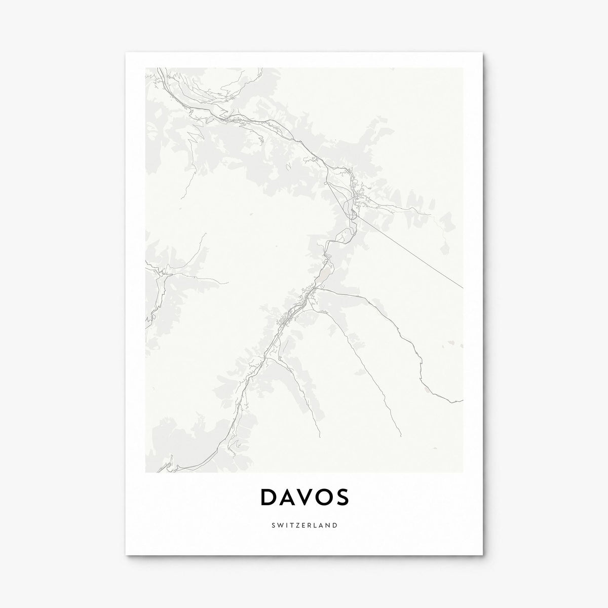 Davos Map Poster, print only (unframed)