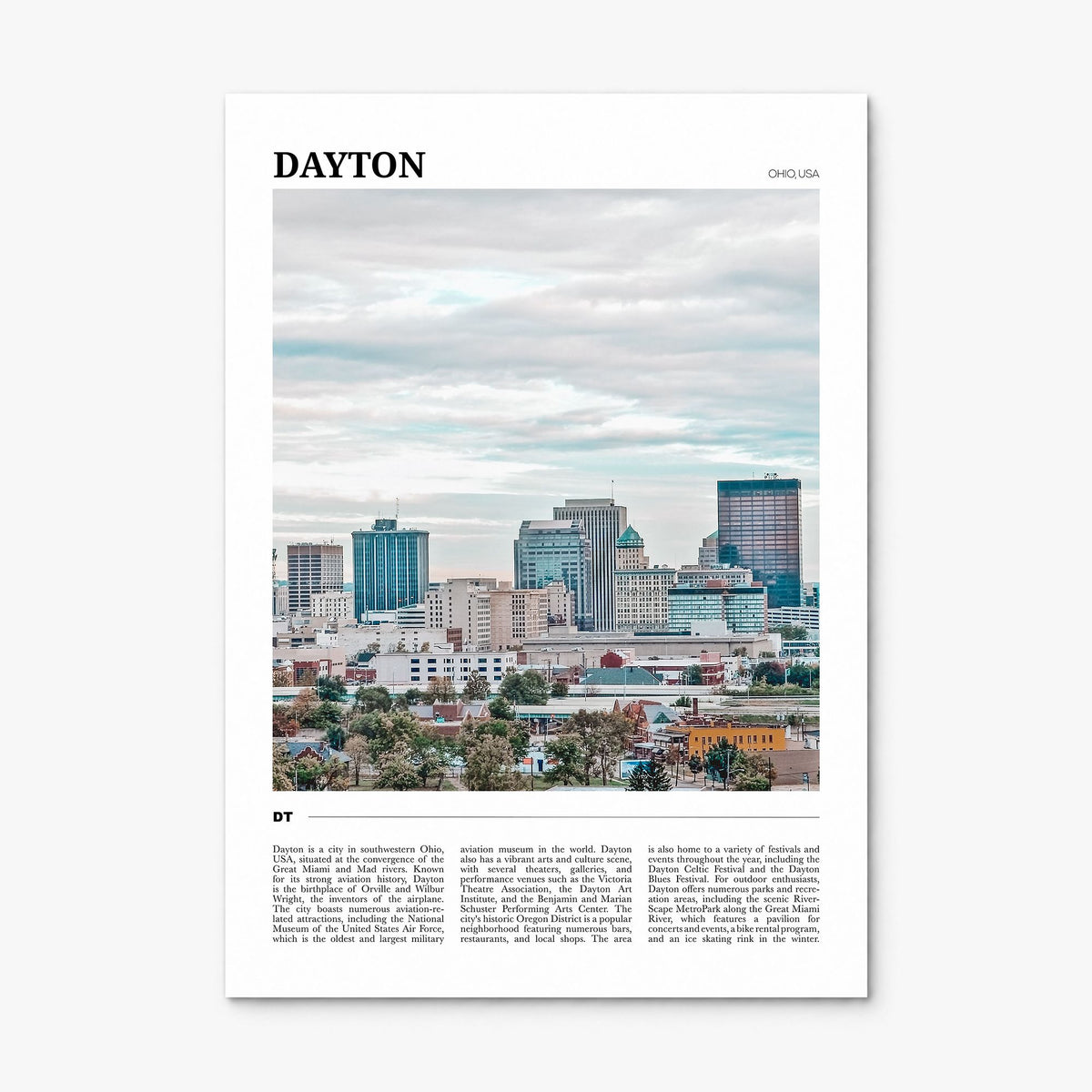 Dayton Travel Poster, print only (unframed)