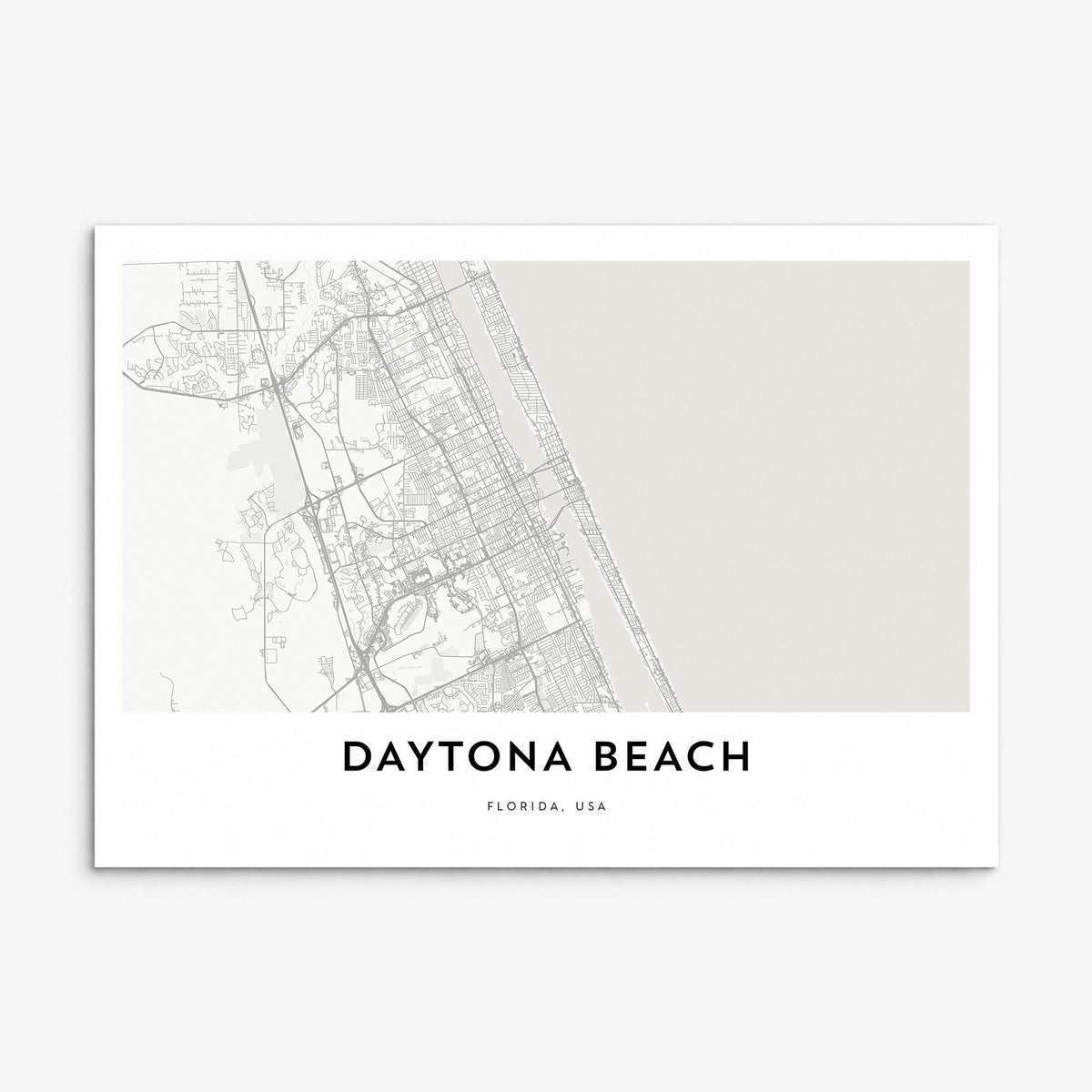Daytona Beach Map Poster, print only (unframed)