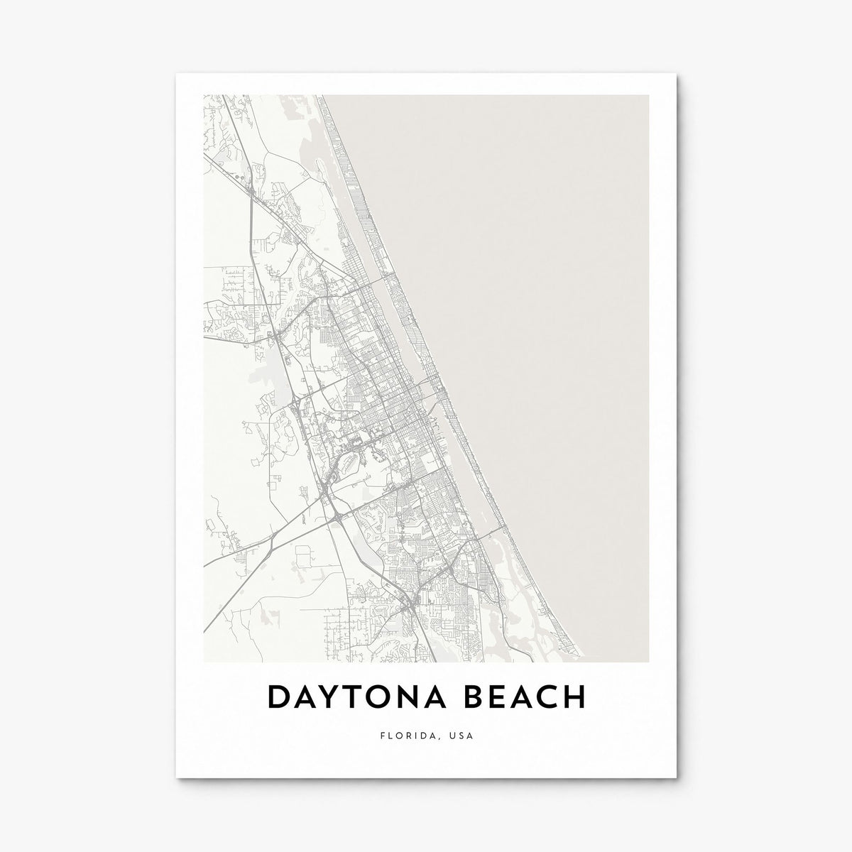 Daytona Beach Map Poster, print only (unframed)