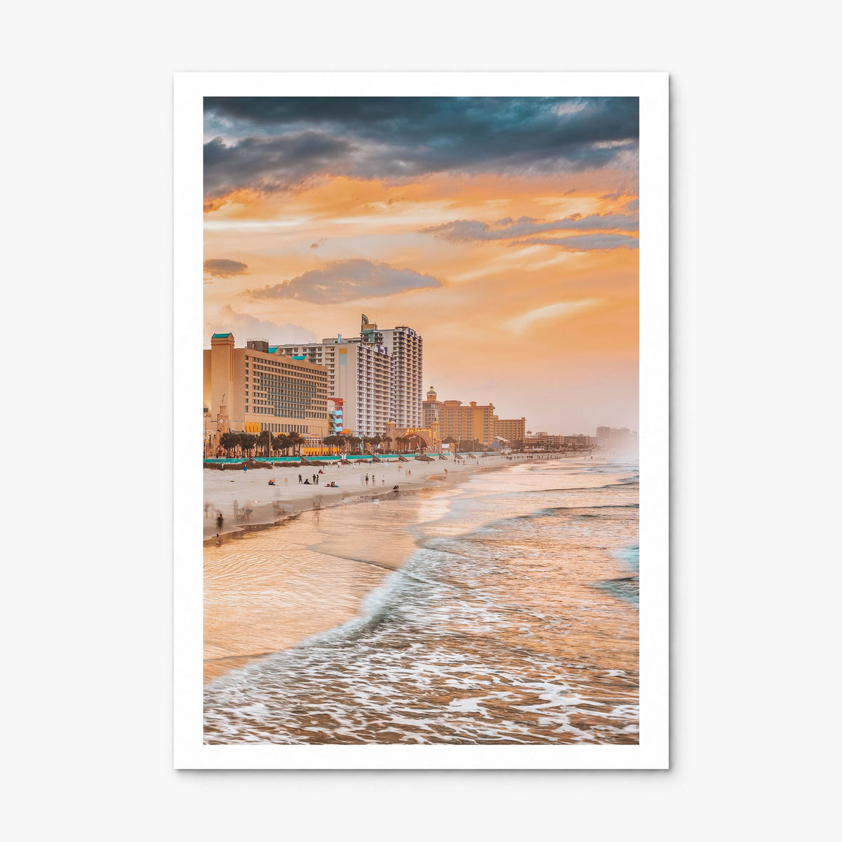 Daytona Beach Photo Poster, print only (unframed), white border