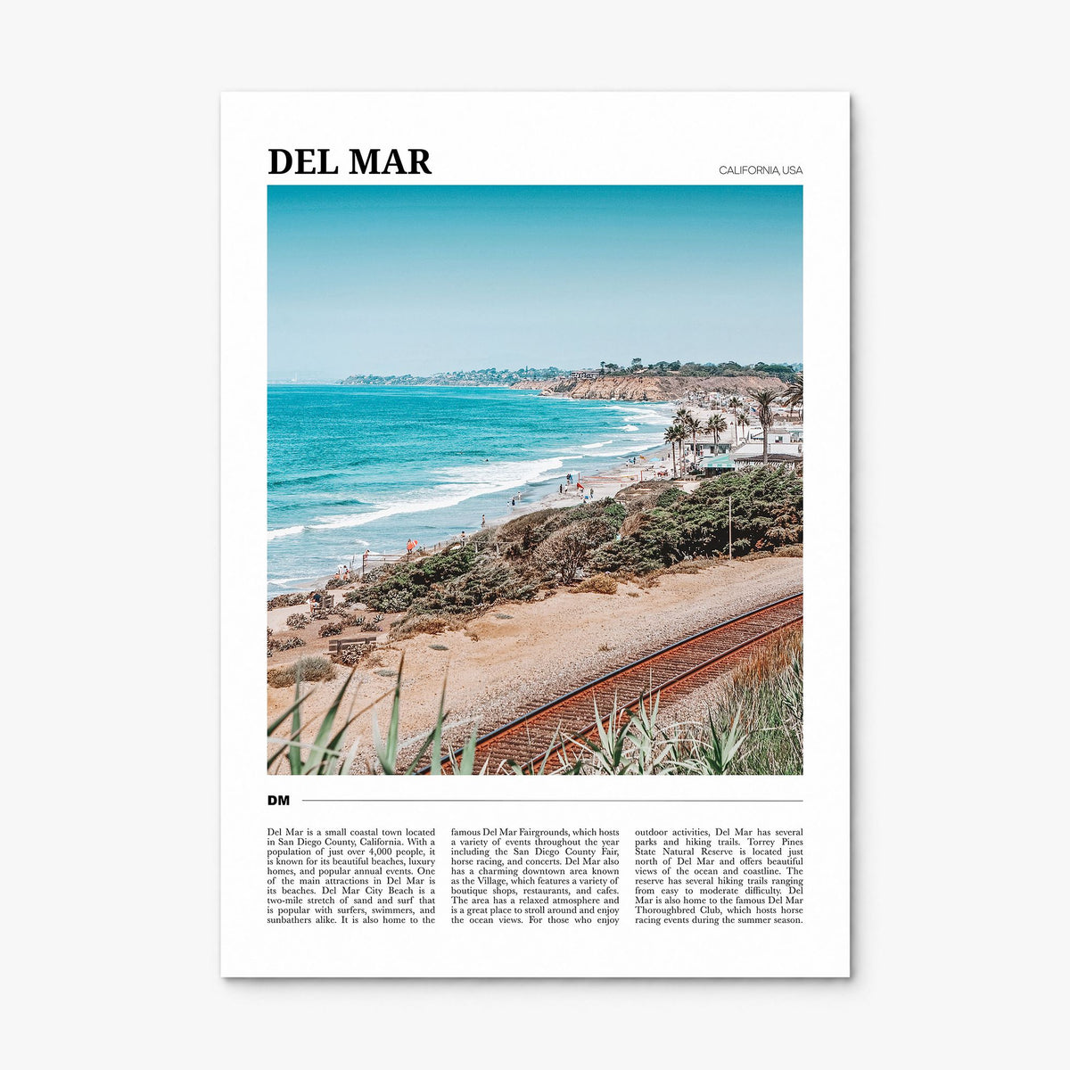 Del Mar Travel Poster, print only (unframed)