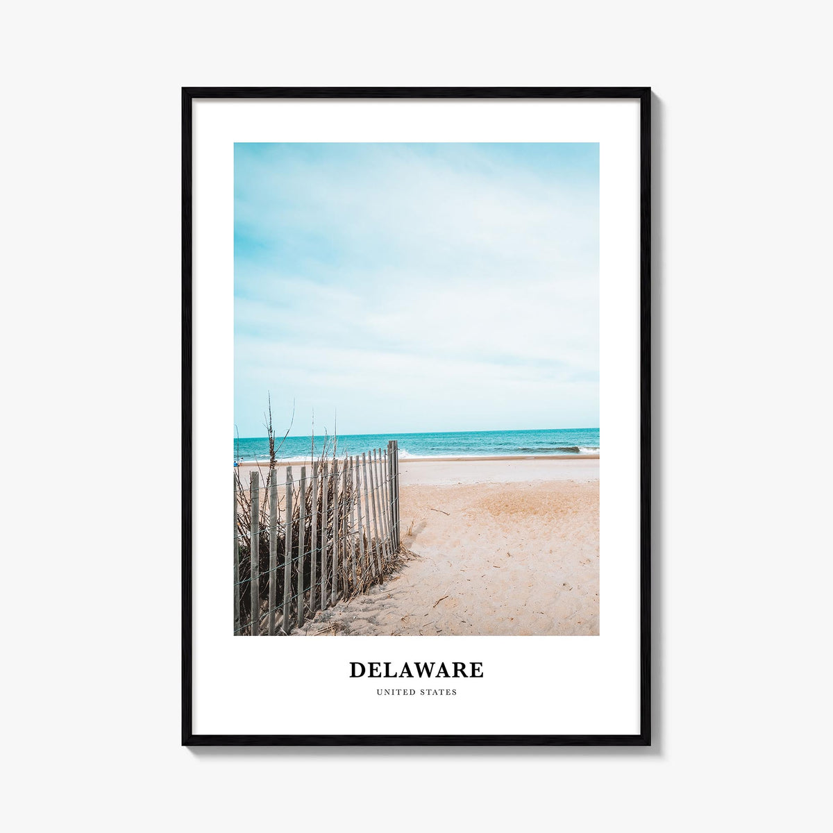 Delaware no. 2 colorful classic poster of United States – vertical wall art, unframed print shown in interior mockup