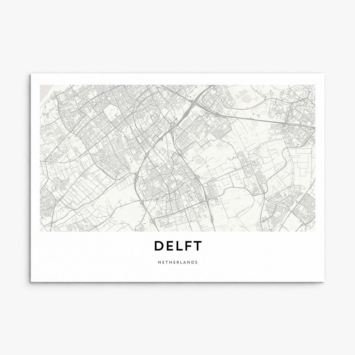 Delft Map Poster, print only (unframed)