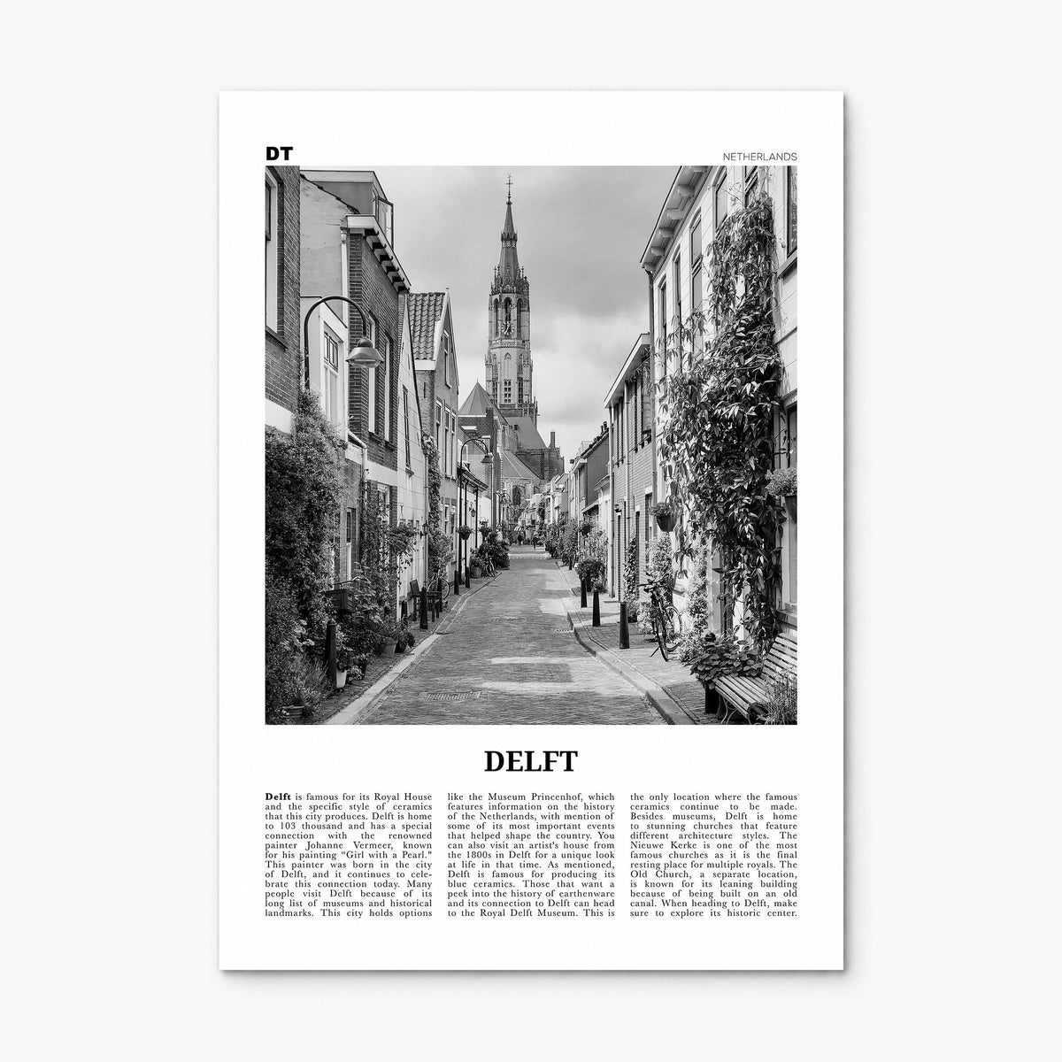 Delft Newspaper Poster, print only (unframed)