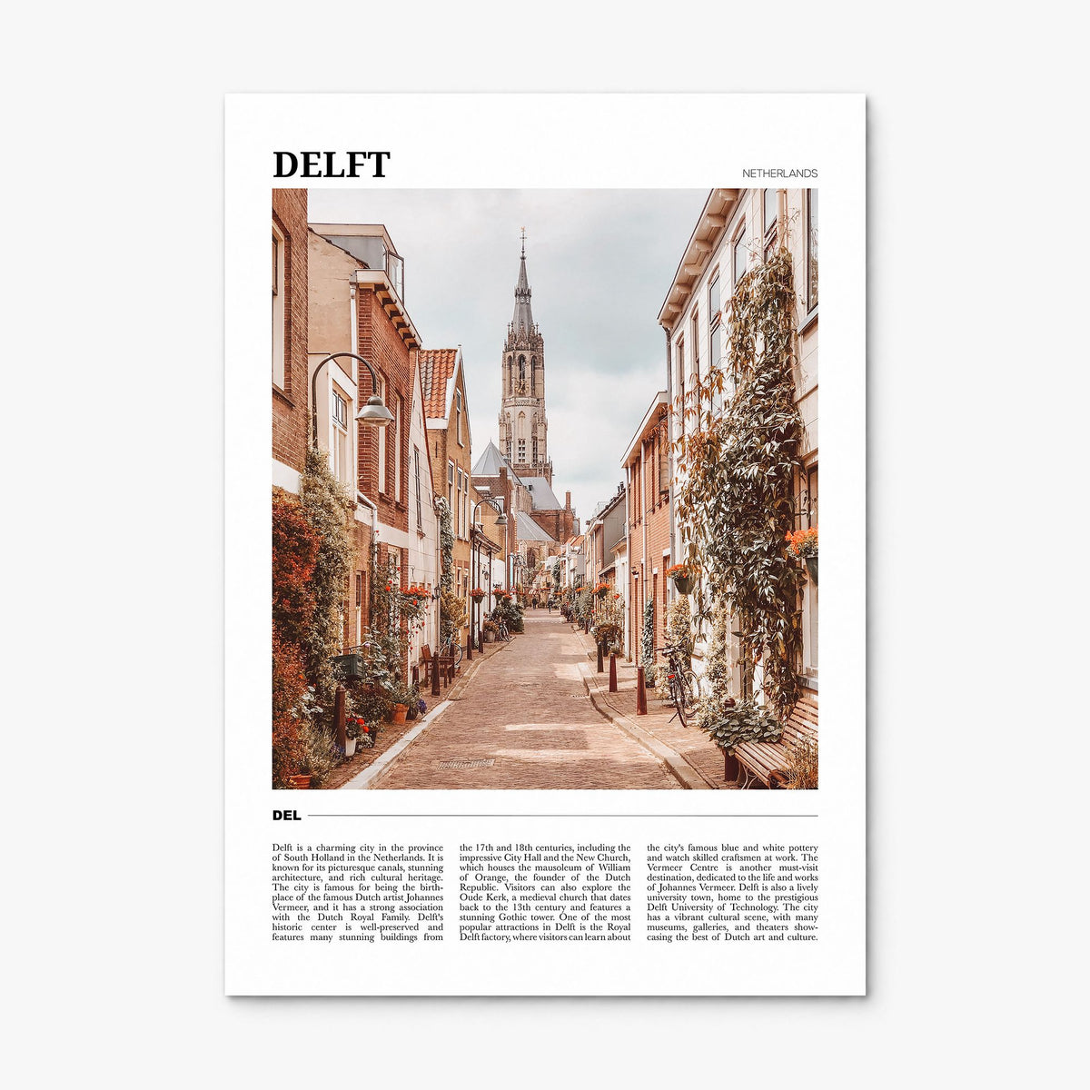 Delft Travel Poster, print only (unframed)