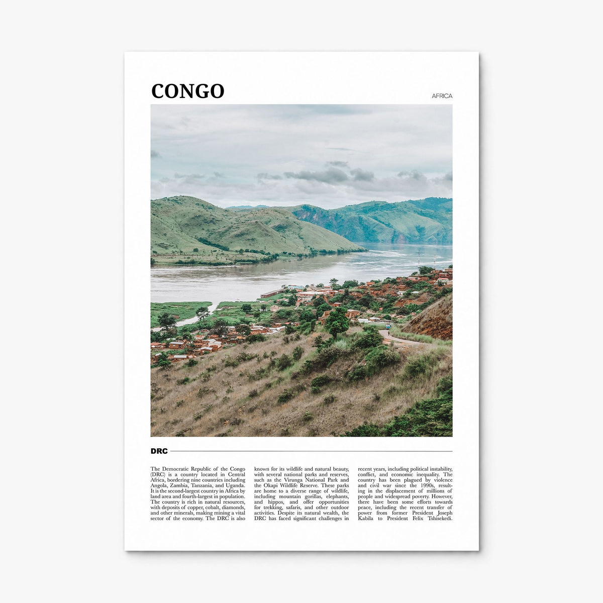 Congo Travel Poster, print only (unframed)