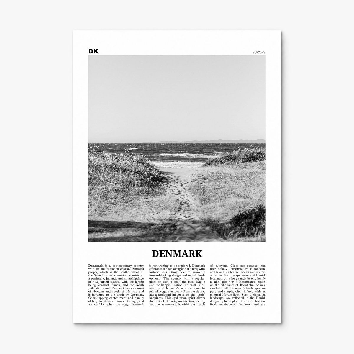 Denmark Newspaper Poster, print only (unframed)