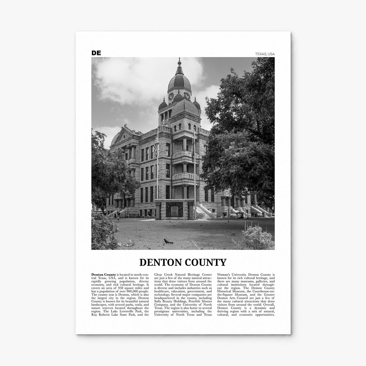Denton County Newspaper Poster, print only (unframed)