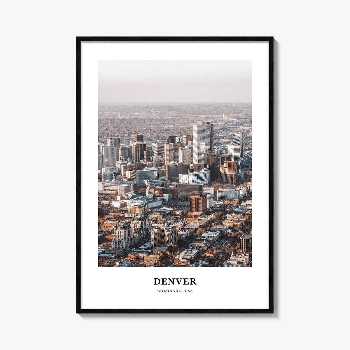 Denver no. 2 colorful classic poster of Colorado, USA – vertical wall art, unframed print shown in interior mockup
