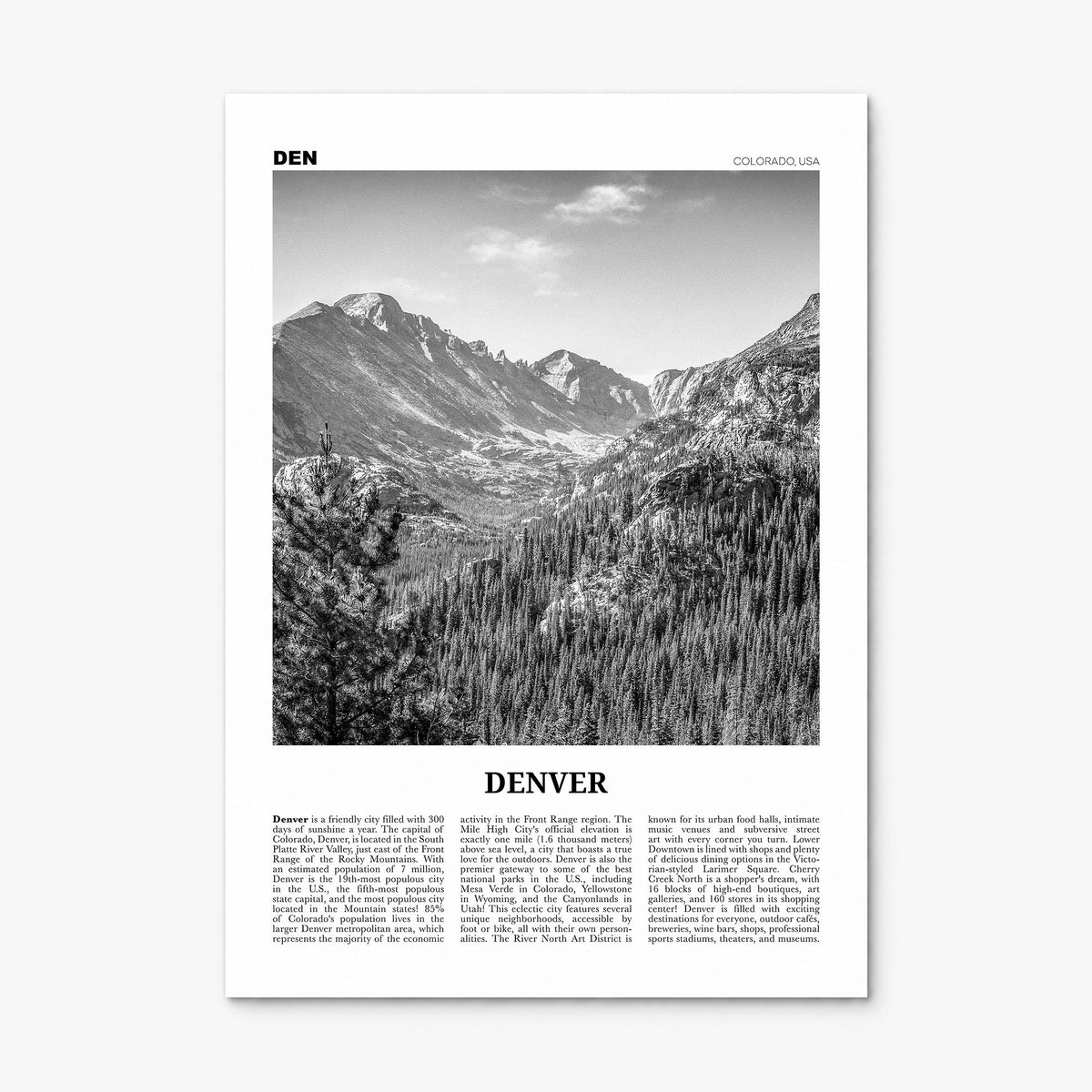 Denver Newspaper No 1 Poster, print only (unframed)