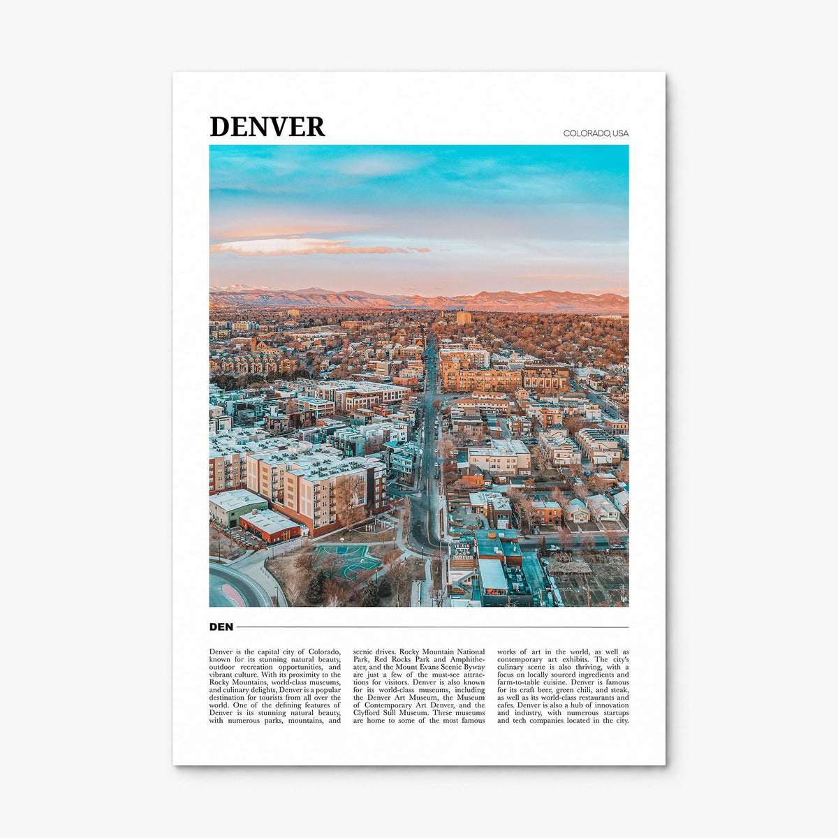 Denver Travel No 1 Poster, print only (unframed)