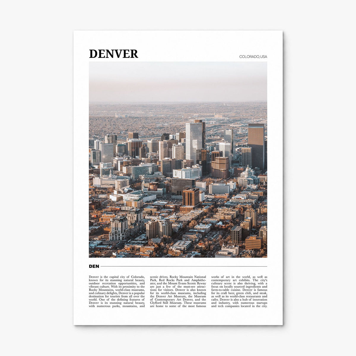 Denver Travel No 2 Poster, print only (unframed)