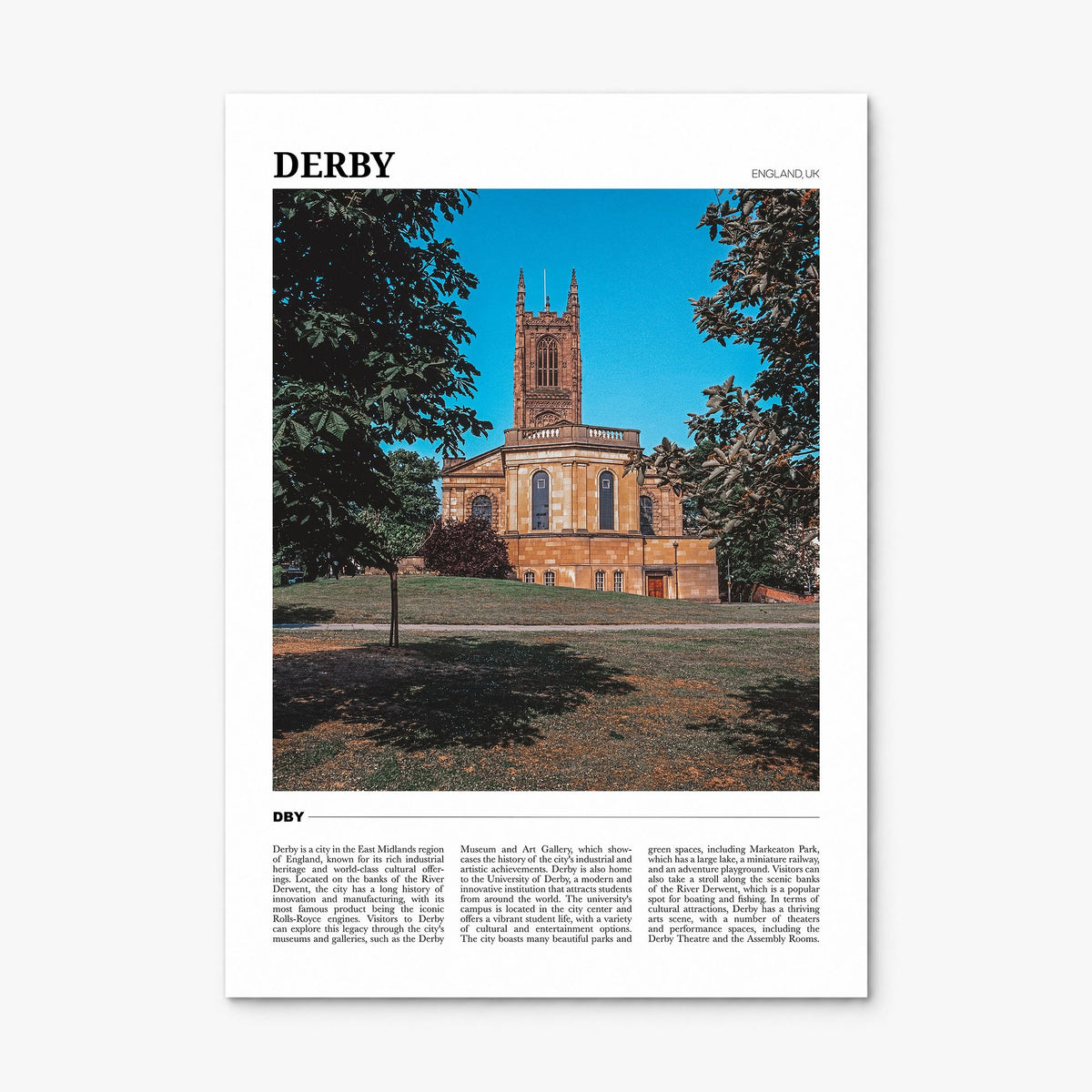 Derby Travel Poster, print only (unframed)