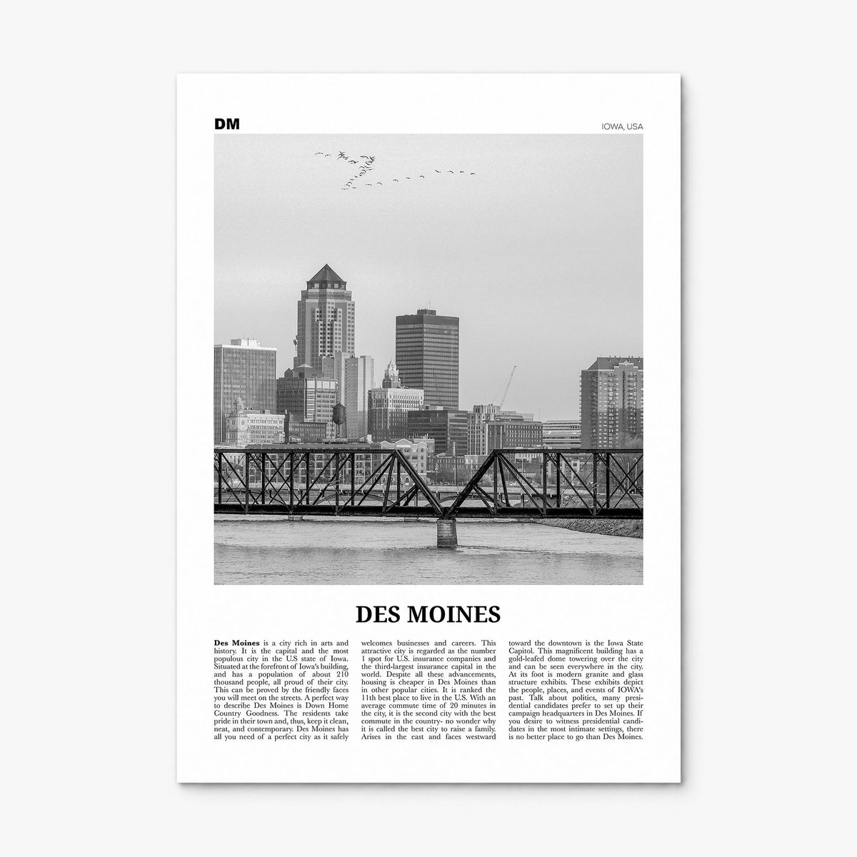 Des Moines Newspaper No 1 Poster, print only (unframed)