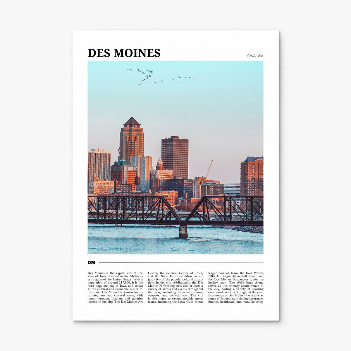 Des Moines Travel No 2 Poster, print only (unframed)