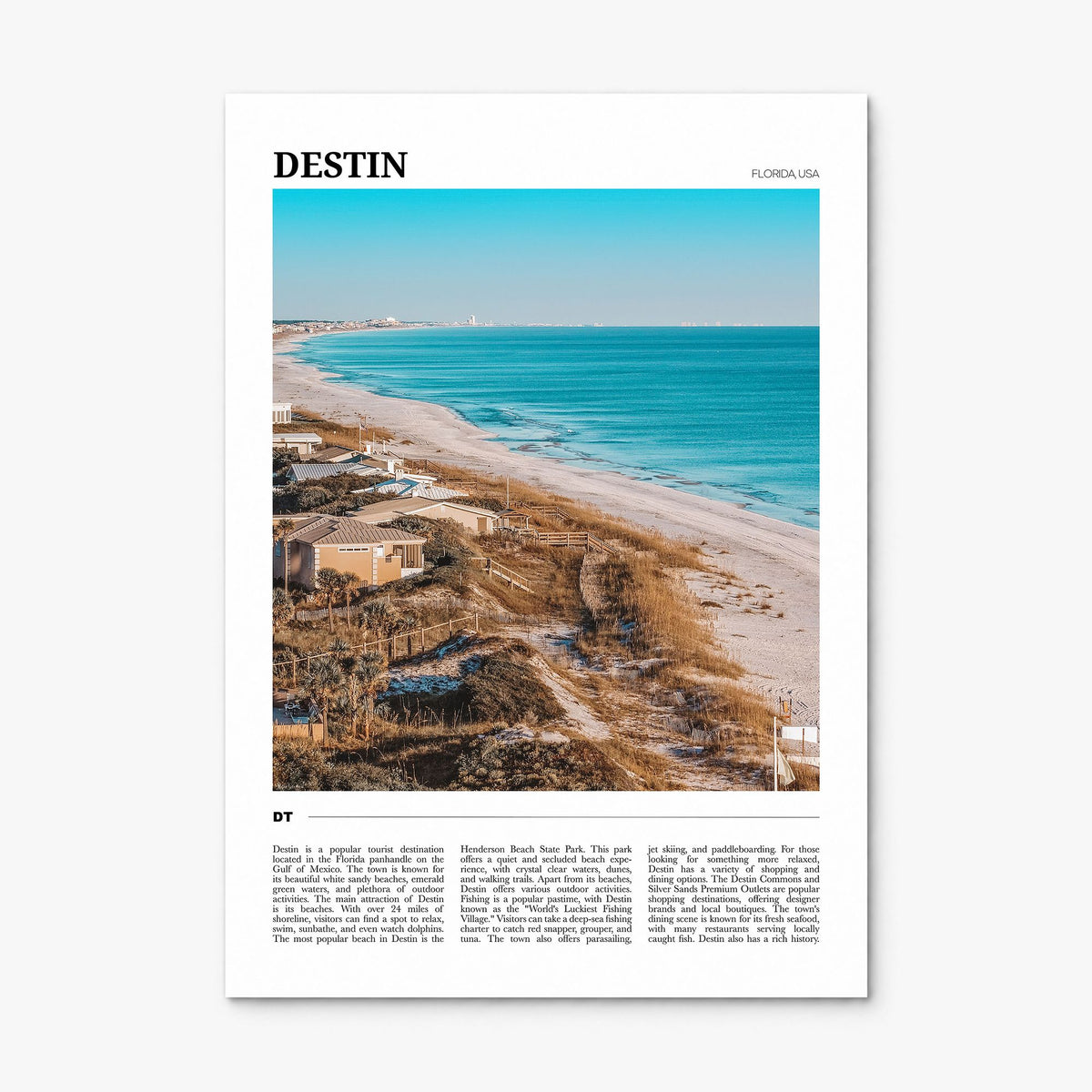 Destin Travel Poster, print only (unframed)