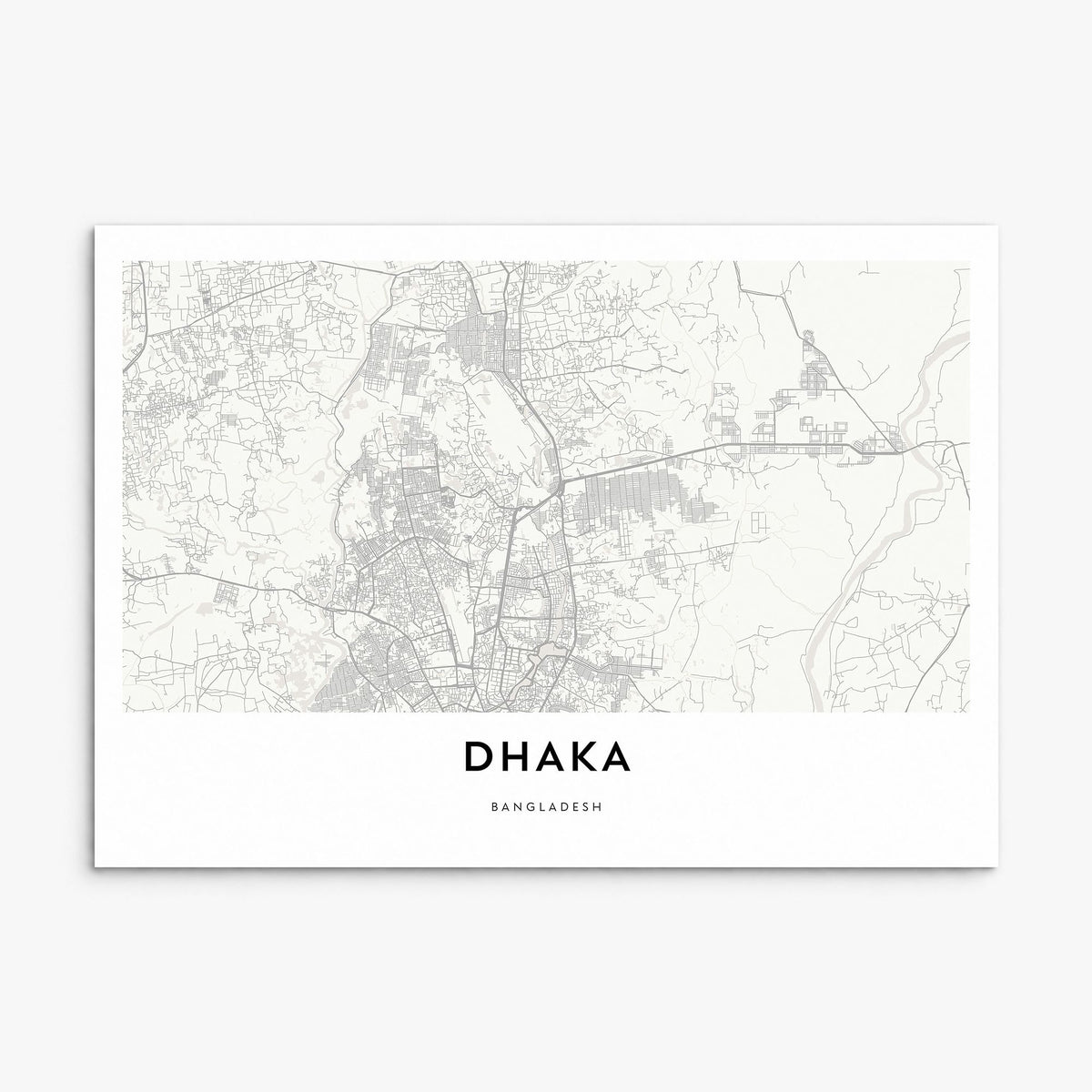 Dhaka Map Poster, print only (unframed)