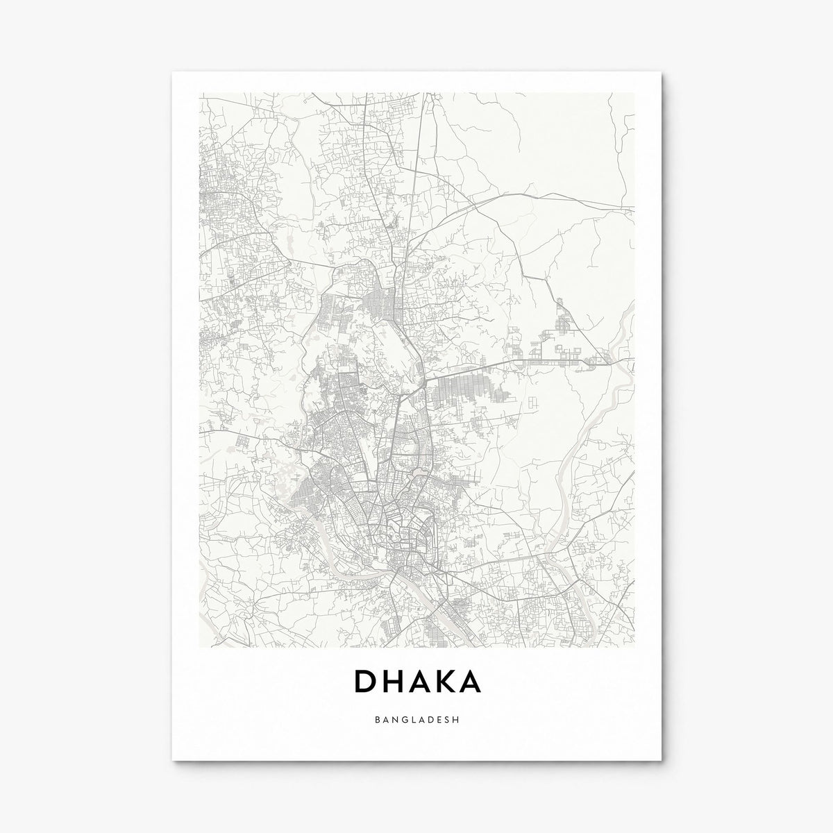 Dhaka Map Poster, print only (unframed)