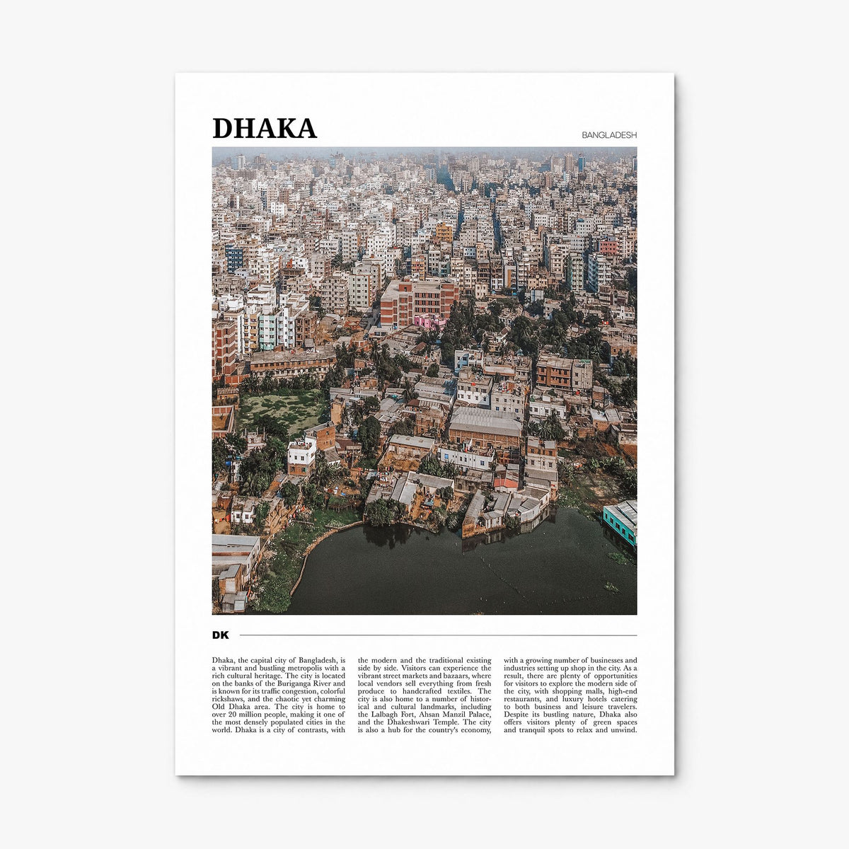 Dhaka Travel Poster, print only (unframed)
