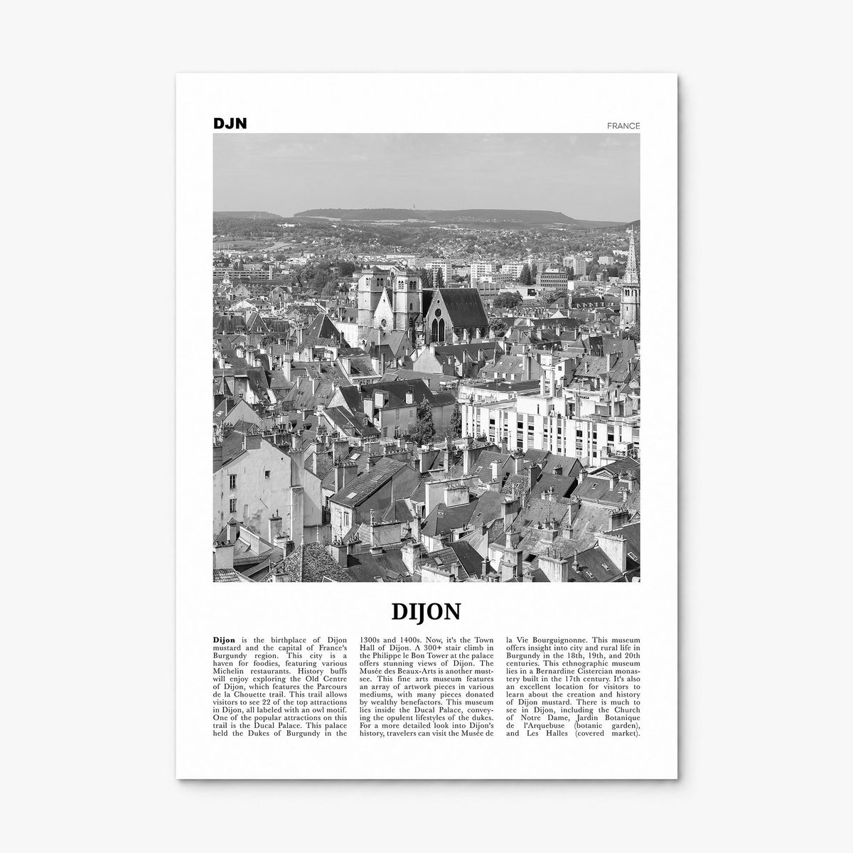 Dijon Newspaper Poster, print only (unframed)