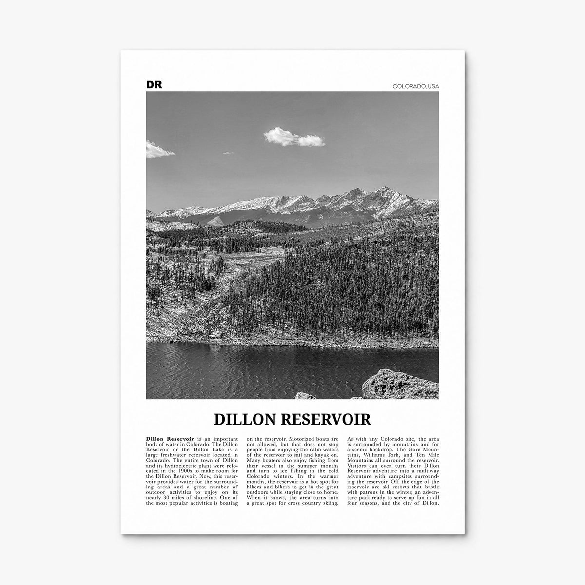Dillon Reservoir Newspaper Poster, print only (unframed)