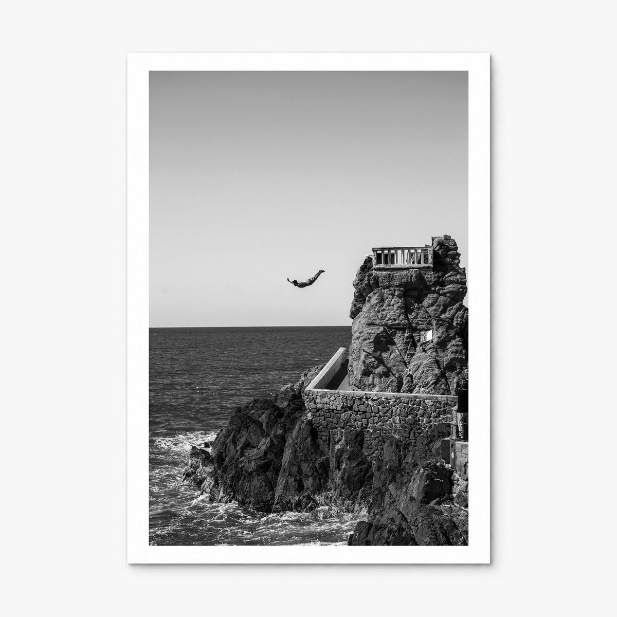 Diving Photo Poster, print only (unframed), white border