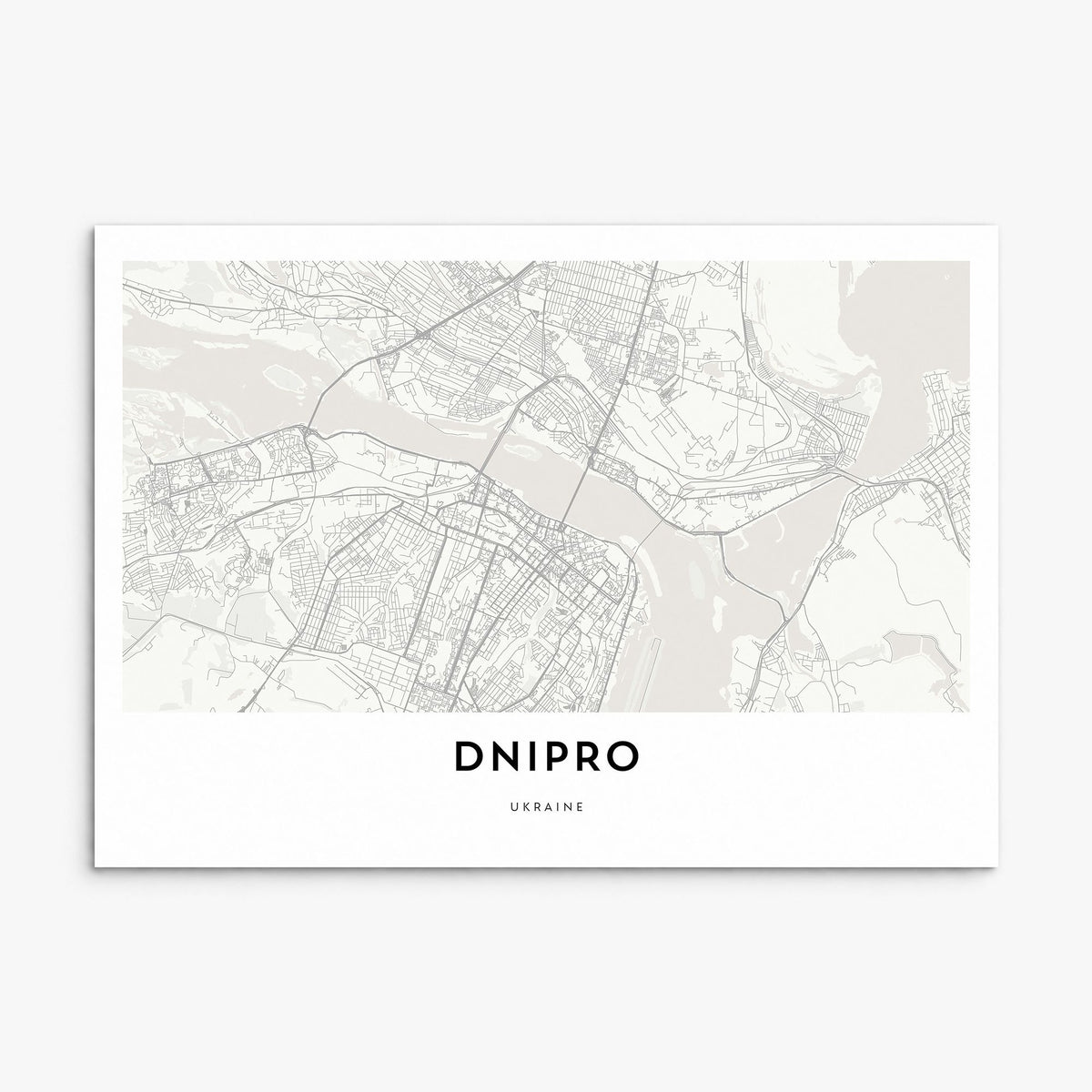 Dnipro Map Poster, print only (unframed)