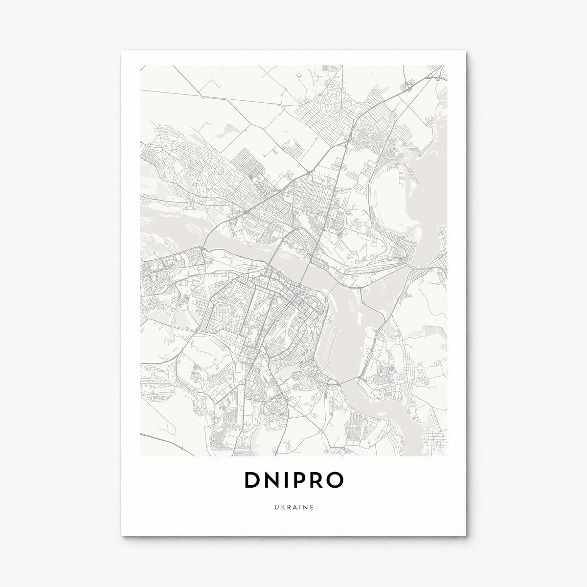 Dnipro Map Poster, print only (unframed)