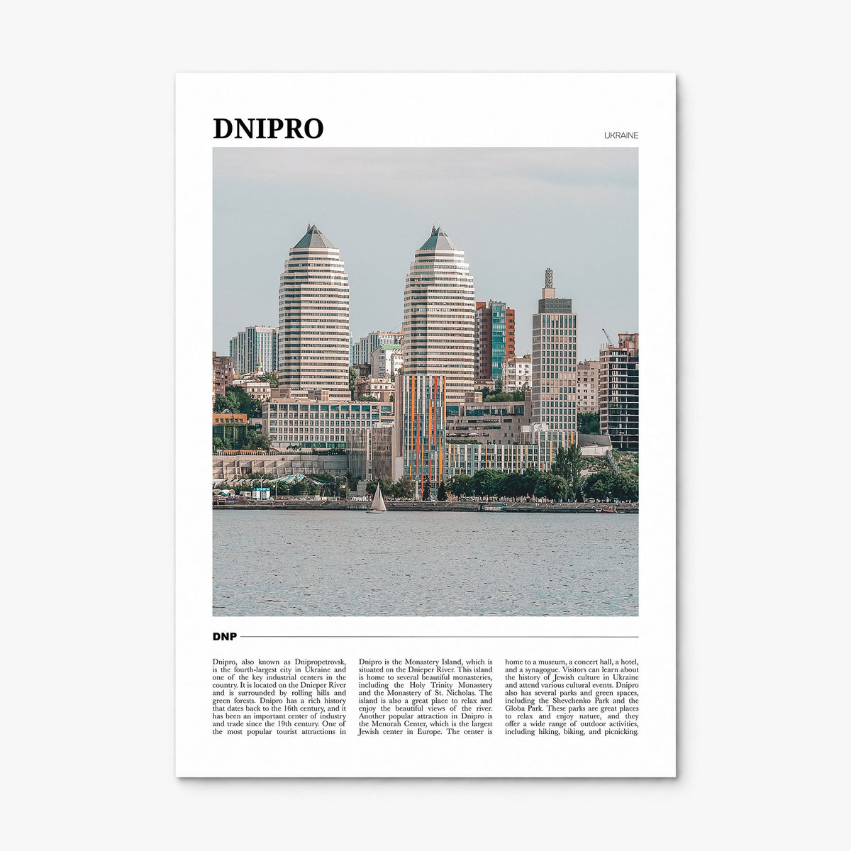 Dnipro Travel Poster, print only (unframed)