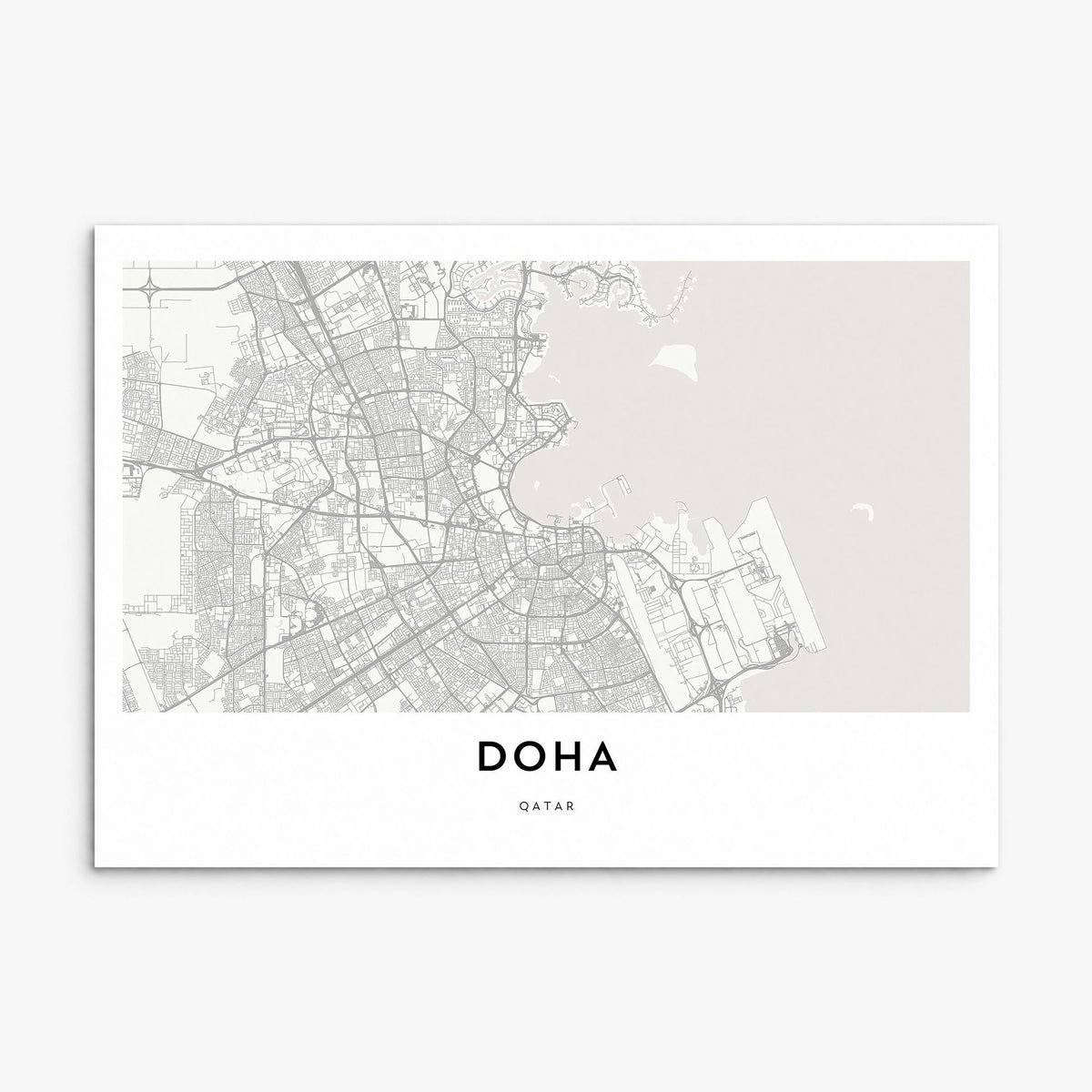 Doha Map Poster, print only (unframed)