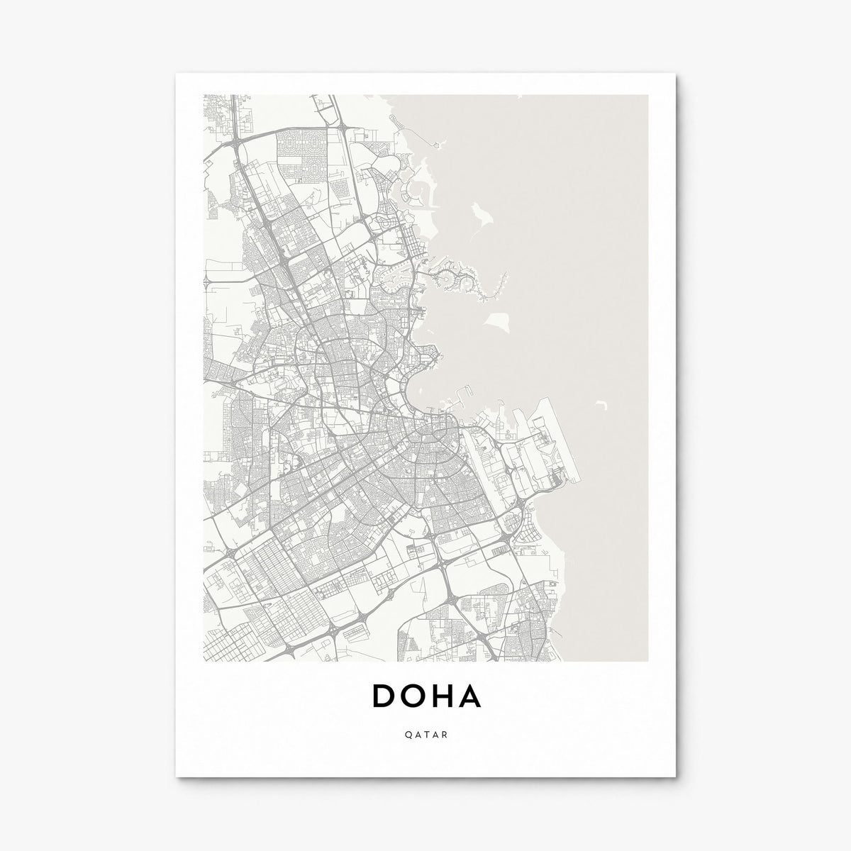 Doha Map Poster, print only (unframed)